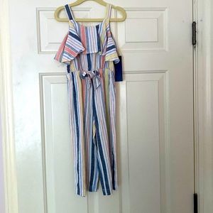 3T Striped rainbow romper